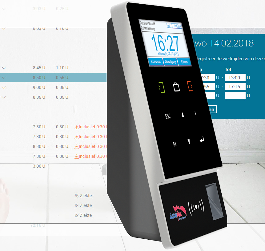 Tijdregistratie terminal